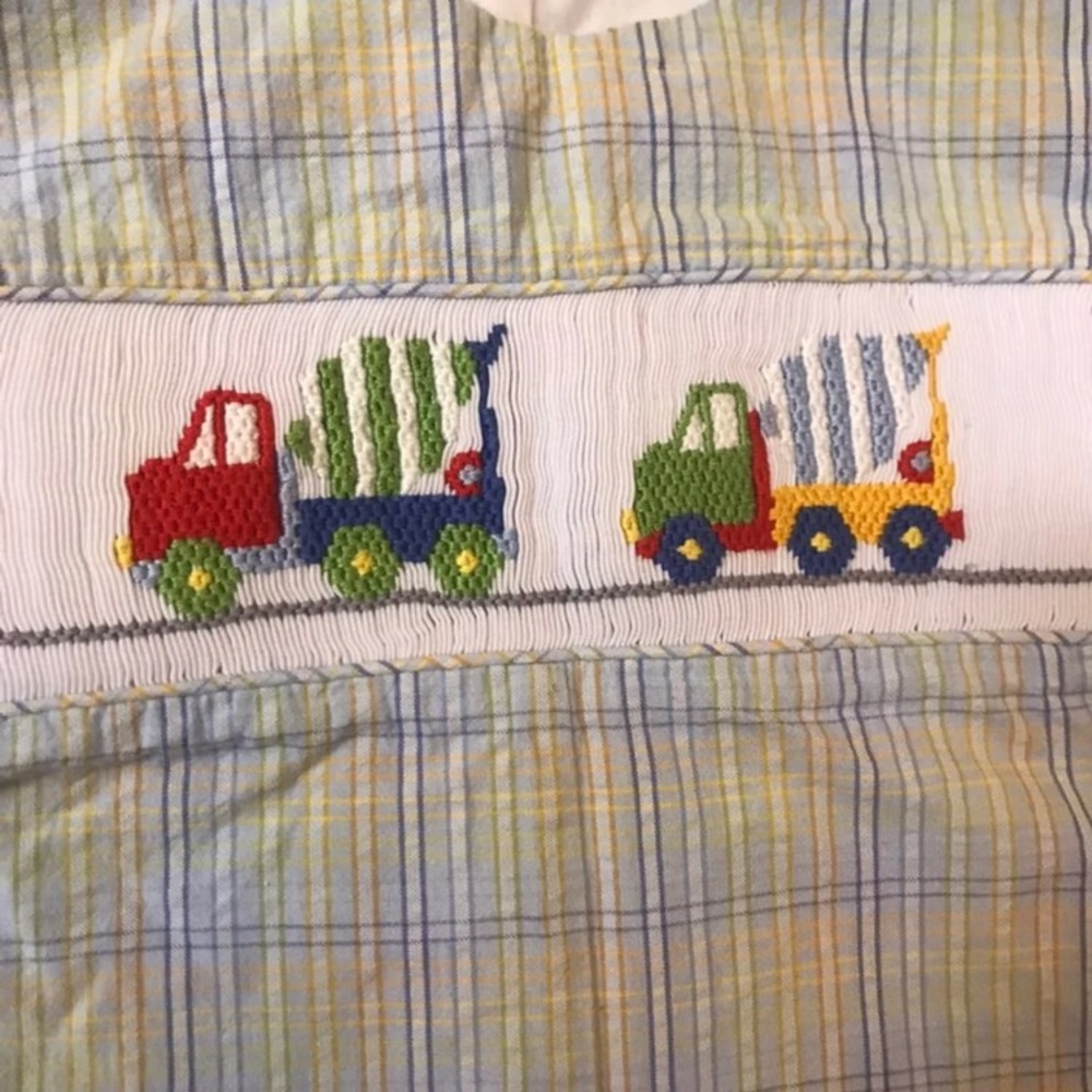 9mos Johnjohn boy romper one piece smocked summer